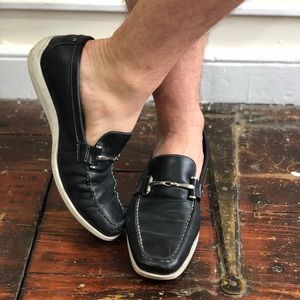 Black Leather Calvin Klein Loafers
